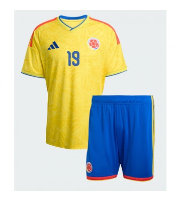 Colombia Rafael Santos Borre #19 Hjemmebanetrøje Børn VM 2026 Kortærmet (+ Korte bukser)